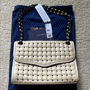 Rebecca Minkoff Beige Leather Bag with Black Studs